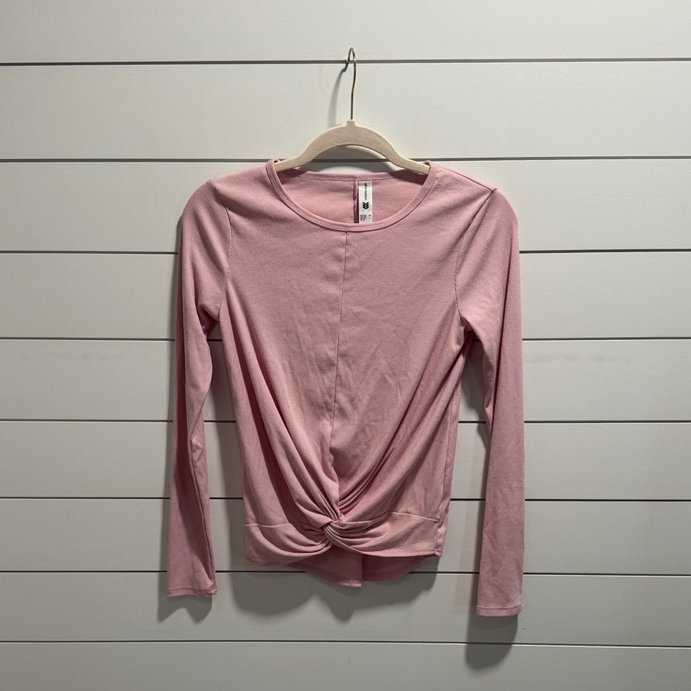 All in Motion Blush Long Sleeve Twist Top